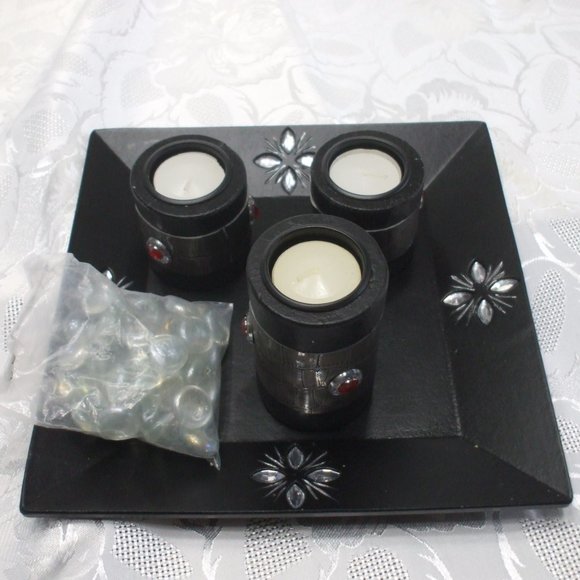 Wooden Candle Holder with Tealights and Decorative - Picture 4 of 4